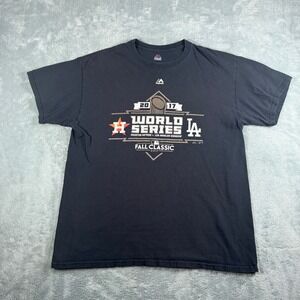 Majestic 2017 World Series Houston Astros vs LA Dodgers T-Shirt Mens Large Black